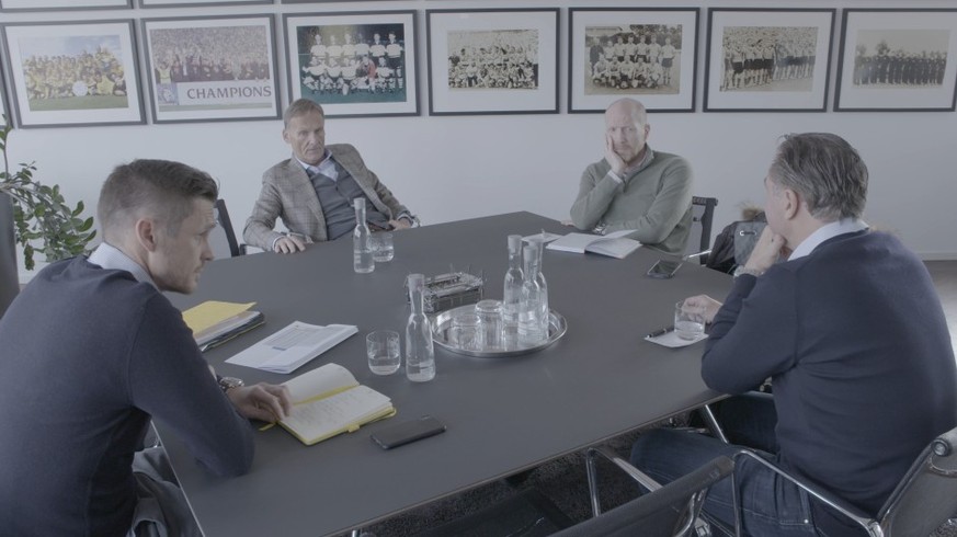 Die Dortmunder «Expertenrunde» mit Sebastian Kehl, Hans-Joachim Watzke, Matthias Sammer und Michael Zorc.
