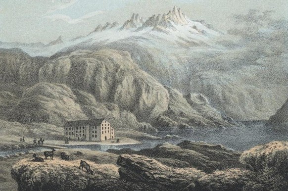 Das Grimsel-Hospiz um 1840.