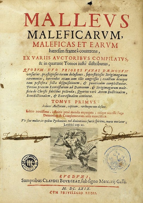 Titelseite des Kriminalcodex «Malleus maleficarum», des «Hexenhammers».