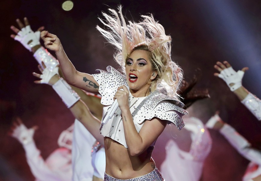 FILE - In this Feb. 5, 2017 file photo, Lady Gaga performs during the halftime show of the NFL Super Bowl 51 football game between the Atlanta Falcons and the New England Patriots in Houston. Lady Gag ...