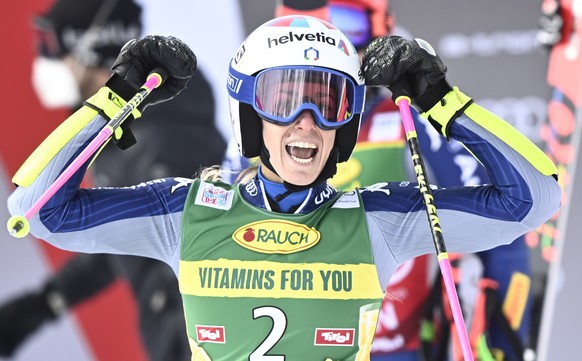 epa08752430 Marta Bassino of Italy reacts in the finish area during the second run of the women&#039;s Giant Slalom race of the FIS Alpine Skiing World Cup season opener in Soelden, Austria, 17 Octobe ...