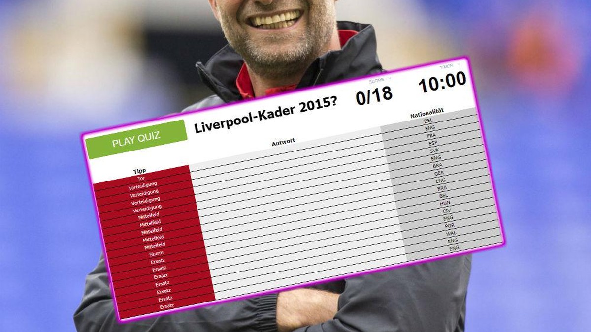 Quiz Erinnerst Du Dich An Das Liverpool Kader Beim Klopp Debut 2015