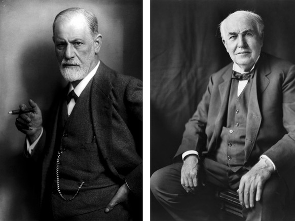 Sigmund Freud und Thomas Edison.