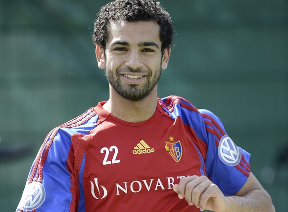 Mohamed Salah of Switzerland&#039;s soccer team FC Basel during a training session in the St. Jakob-Park training area in Basel, Switzerland, on Tuesday, August 7, 2012. Switzerland&#039;s FC Basel is ...
