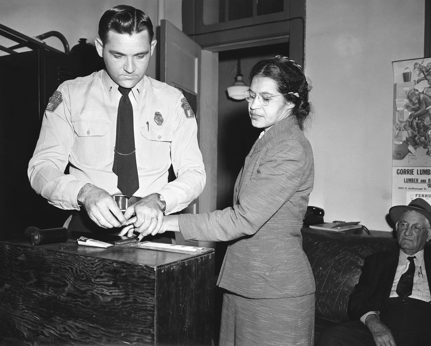 Verhaftet, weil sie ihren Sitz nicht einem Weissen abtrat: Rosa Parks. &nbsp;