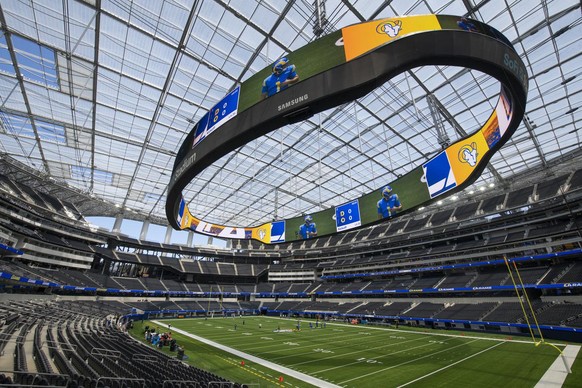 General interior view of SoFi Stadium, the future home of the Los Angeles Rams Saturday, Aug. 29, 2020, in Inglewood, Calif. (AP Photo/Kyusung Gong)