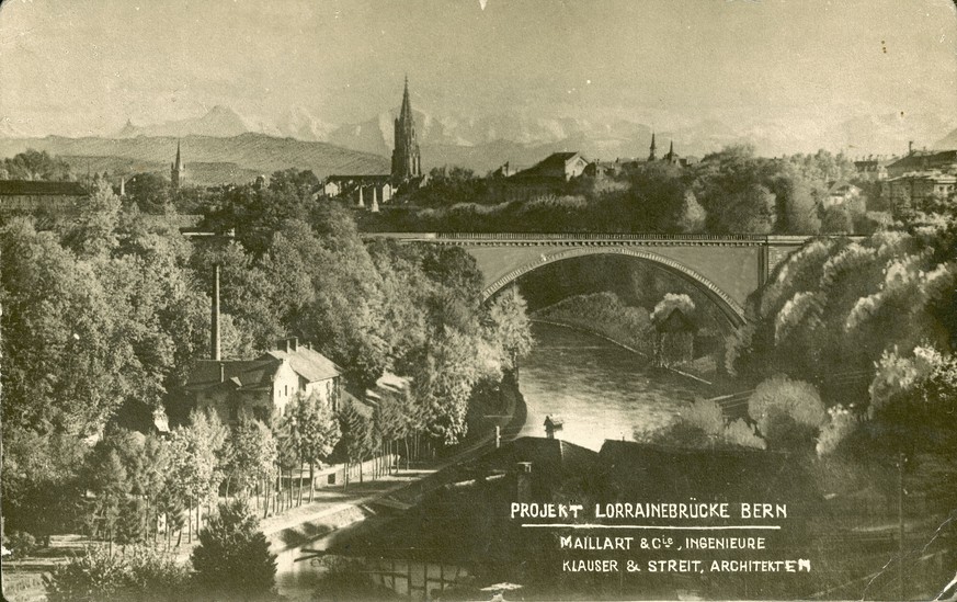 1928-1930 Lorrainebrücke, Maillart &amp; Cie., Ingenieure Klauser.