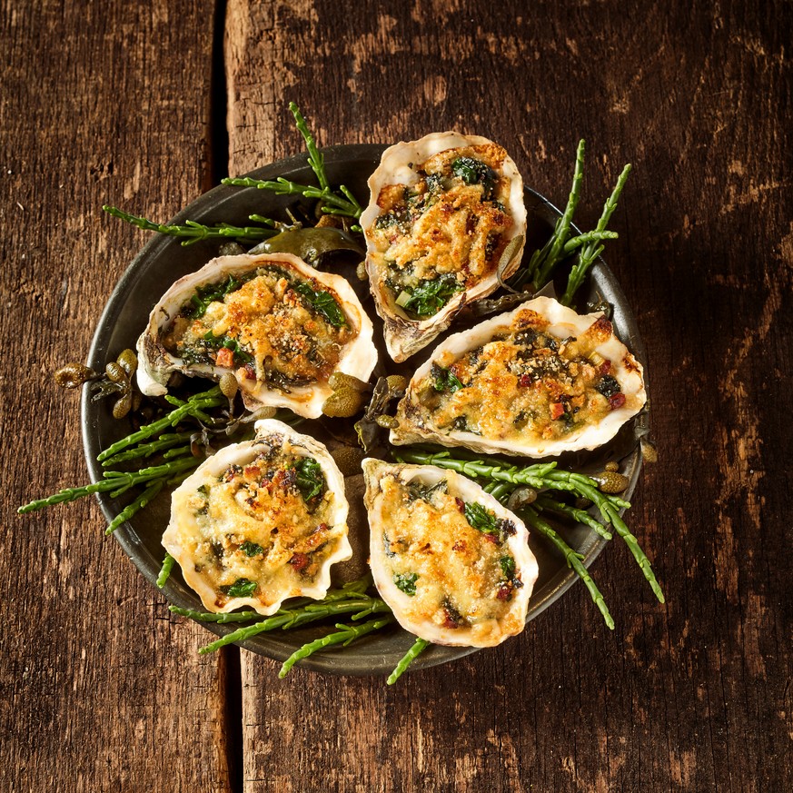 oysters rockefeller new orleans austern meeresfrüchte meerestiere fisch essen food USA