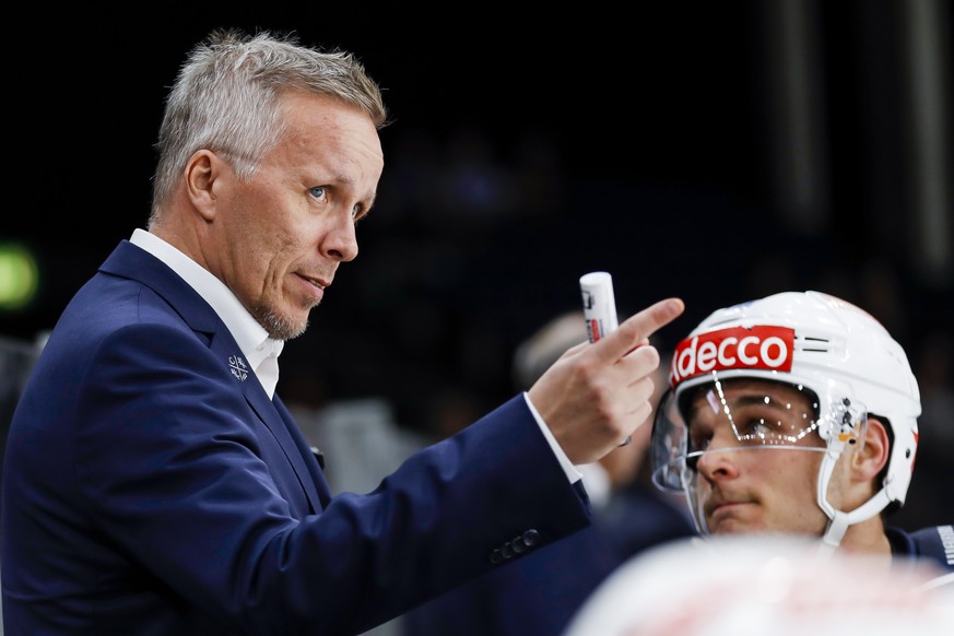 ZSC Headcoach Hans Wallson reacts during the Champions Hockey League ice hockey match between Switzerland&#039;s ZSC Lions and France&#039;s Rap Gapaces, at the Hallenstadion, in Zurich, Switzerland,  ...