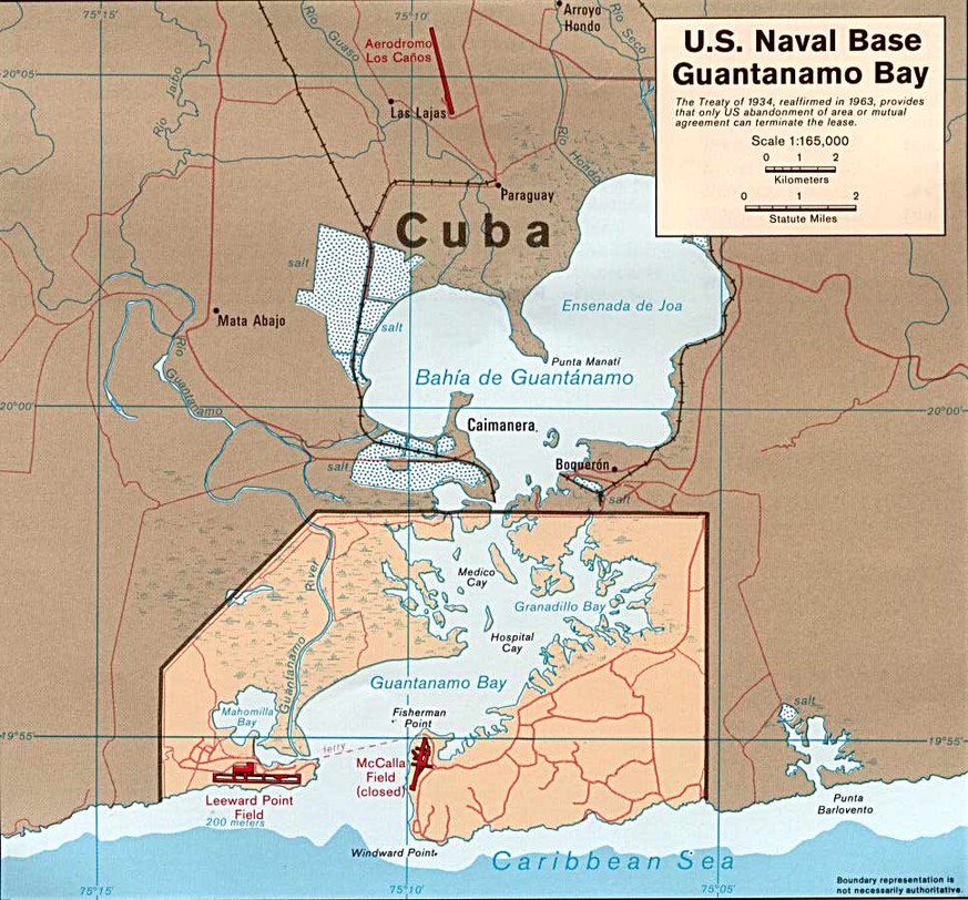 Karte: US-Marinebasis Guantánamo Bay auf Kuba