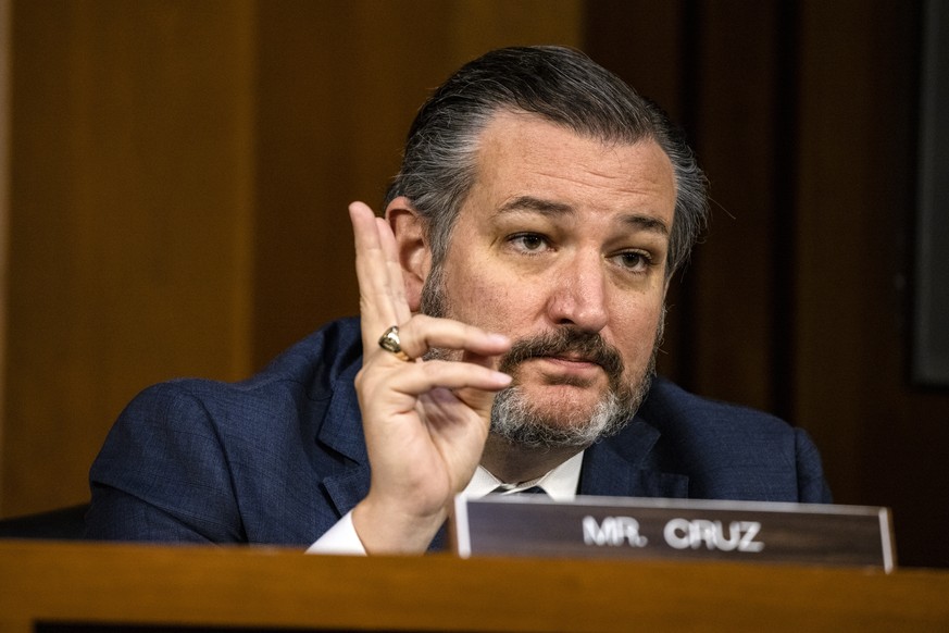 epa08747540 Sen. Ted Cruz (R-TX) speaks on the fourth day of the Supreme Court confirmation hearing for nominee Judge Amy Coney Barrett before the Senate Judiciary Committee on Capitol Hill on 15 Octo ...