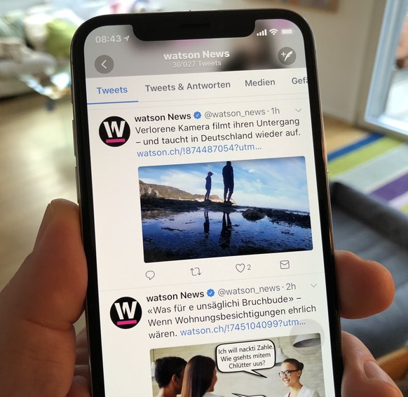 Die Twitter-App, mit @watson_news.