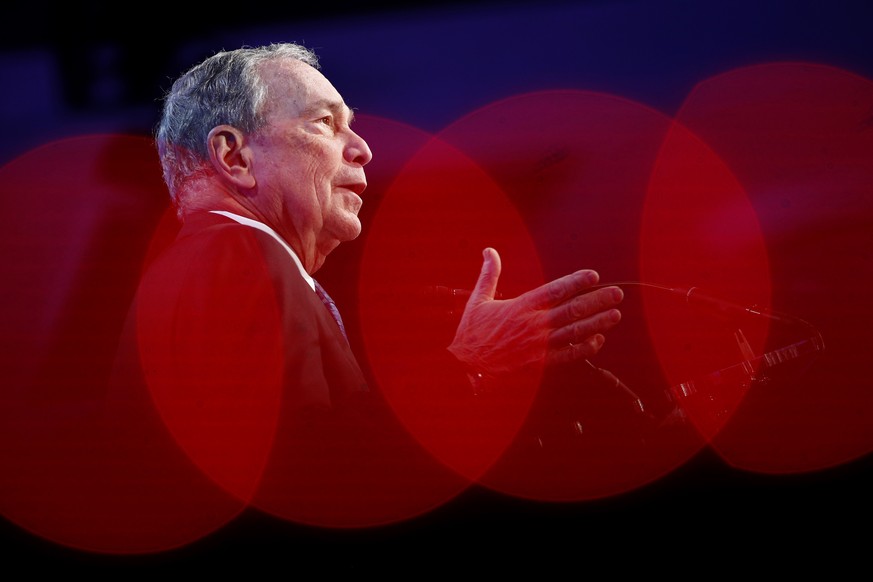 In this Jan. 22, 2020 photo, Democratic presidential candidate, former New York City Mayor Michael Bloomberg speaks at the â??U.S. Conference of Mayors&#039; Winter Meeting in Washington. (AP Photo/Pa ...