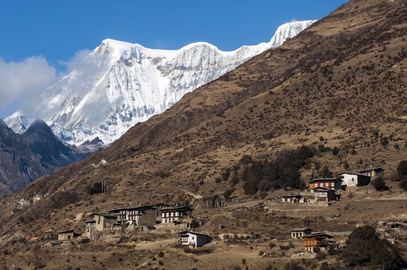 Die Siedlung Laya in Bhutan.