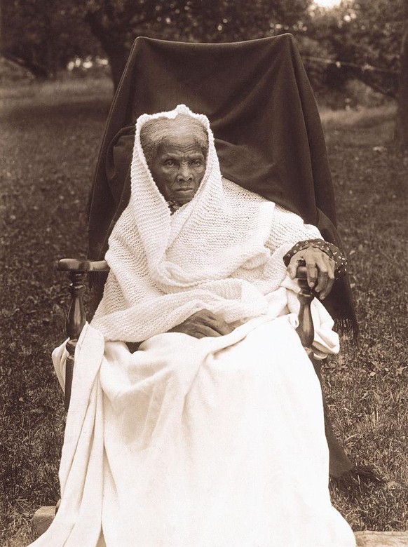 Portrait of Harriet Tubman at her home in Auburn, New York; toned photograph, 1911. (Photo by GraphicaArtis/Getty Images)