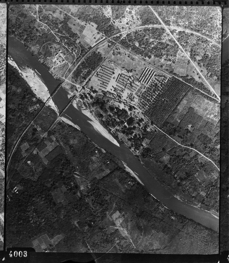 epa01943014 An image made available by Royal Commission on the Ancient and Historical Monuments of Scotland (RCAHMS) showing the bridges over the River Mae Klong (later renamed Kwa Yai in 1960) and Ta ...