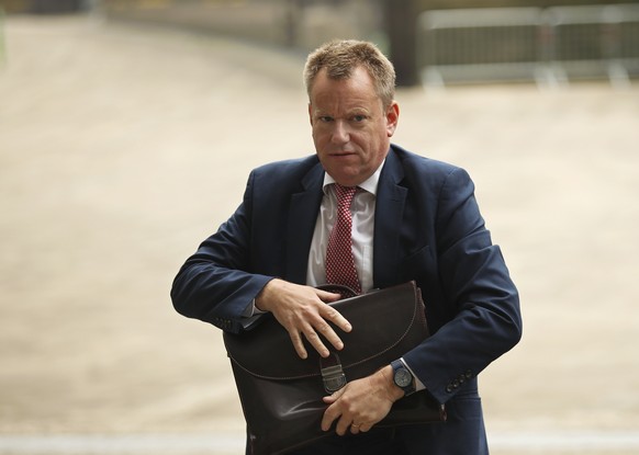FILE - In this file photo dated Monday, Oct. 7, 2019, United Kingdom&#039;s Brexit advisor David Frost arrives at EU headquarters for a technical meeting on Brexit, in Brussels. Britain���s chief Brex ...