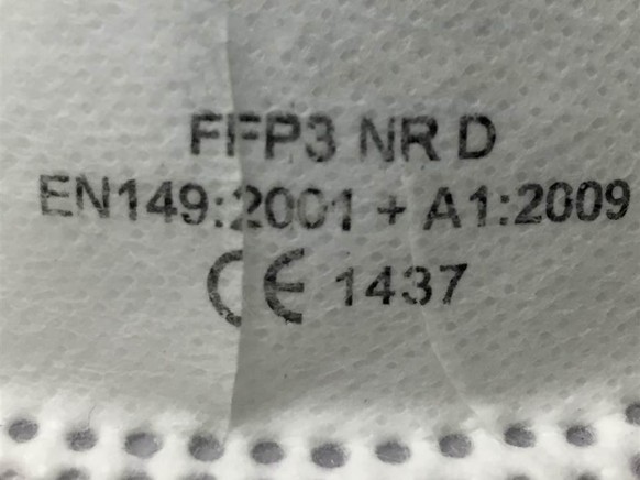 CE-Kennzeichnung einer FFP3-Maske: Diesem Aufdruck solltest du vertrauen.