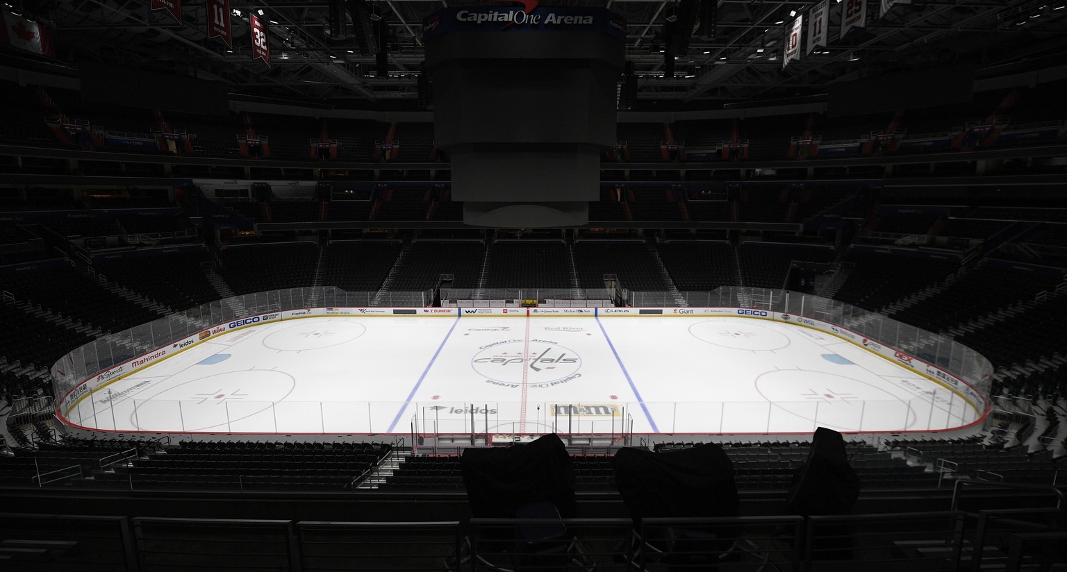 FILE - This March 12, 2020, file photo, shows the Capital One Arena, home of the Washington Capitals NHL hockey club in Washington. Time is running short for the NHL to start its season on Jan. 1. Var ...