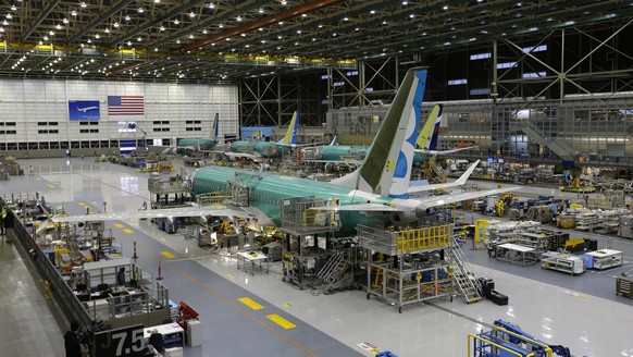FILE - This Dec. 7, 2015, file photo shows the second Boeing 737 MAX airplane being built on the assembly line in Renton, Wash. A new computer problem has been found in the troubled Boeing 737 Max tha ...