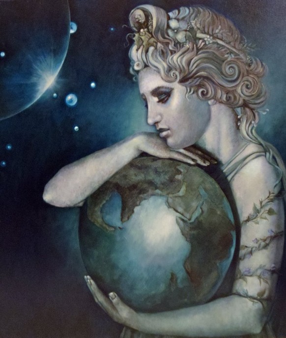 Die Urgöttin Gaia stellt in der griechischen Mythologie die personifizierte (Mutter) Erde dar.