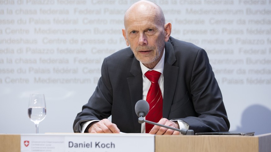 Daniel Koch, Leiter Abteilung uebertragbare Krankheiten BAG, spricht waehrend einer Medienkonferenz zur Situation des Coronavirus, am Samstag, 21. Maerz 2020 in Bern. (KEYSTONE/Peter Klaunzer)