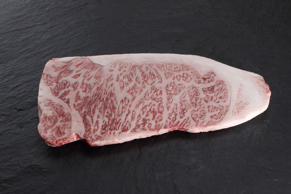 Die Feinst-Marmorierung zeugt von echtem Kobe-Beef.