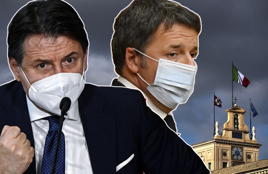 Conte (links) gegen Renzi (rechts)