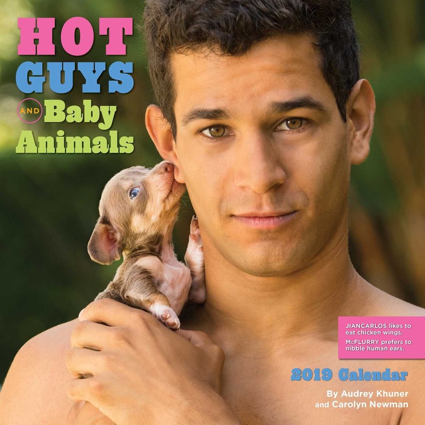 Hot Guys and Baby Animals Calendar 2019 https://www.amazon.com/Guys-Baby-Animals-2019-Calendar/dp/1449491677