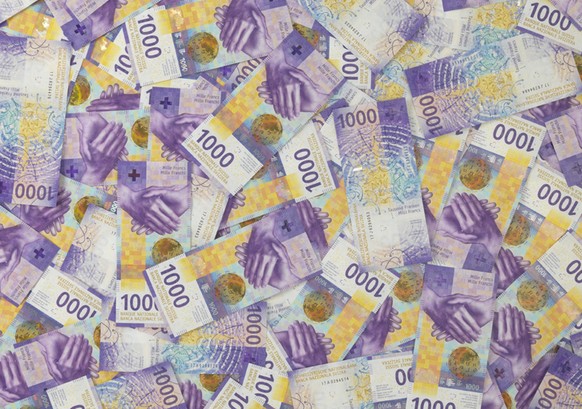 Bankomat-Szene 1000-Franken-Note
