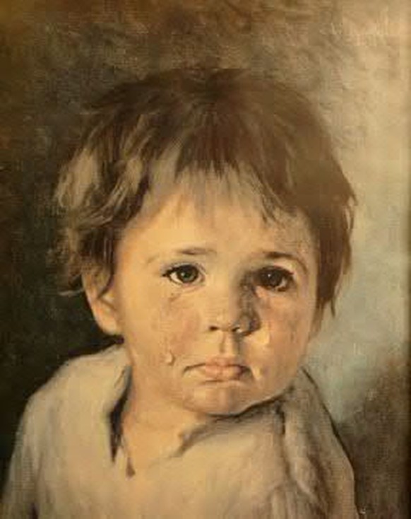 The Crying Boy
https://en.wikipedia.org/wiki/The_Crying_Boy#/media/File:Bragolin_Crying_Boy.JPG