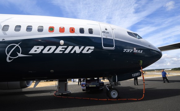 epa08228291 (FILE) - A Boeing 737 Max is on display at the Farnborough International Airshow (FIA2018), in Farnborough, Britain, 17 July 2018 (reissued 19 February 2020). Boeing on 19 February 2020 sa ...