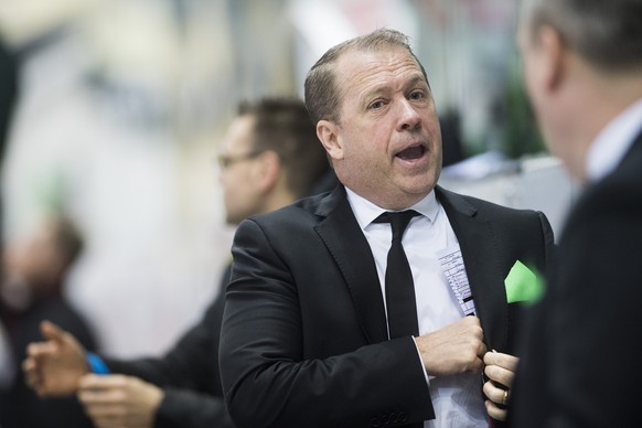 Lugano&#039;s Head Coach Greg Ireland, during the preliminary round game of National League Swiss Championship 2018/19 between HC Lugano and Geneve-Servette HC, at the ice stadium Corner Arena in Luga ...