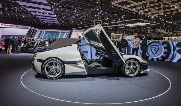 Croatian Electric SuperSport Rimac Concept Two was presented at the 2019 Geneva International Motor Show on Tuesday, March 5th, 2019. (CTKxPhoto/RenexFluger) CTKPhotoF201903051715701 PUBLICATIONxINxGE ...