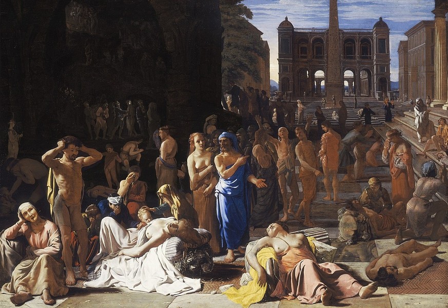 Die Attische Seuche (Gemälde von Michiel Sweerts, um 1653)
https://upload.wikimedia.org/wikipedia/commons/6/66/Plague_in_an_Ancient_City_LACMA_AC1997.10.1_%281_of_2%29.jpg