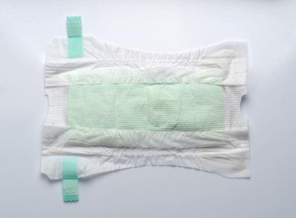 Baby diaper soft and comfort type and white background.