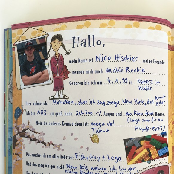 Freundschaftsbuch Nico Hischier