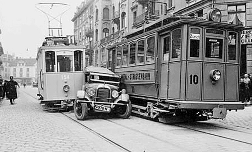 Crash an der Badenerstrasse 1927.