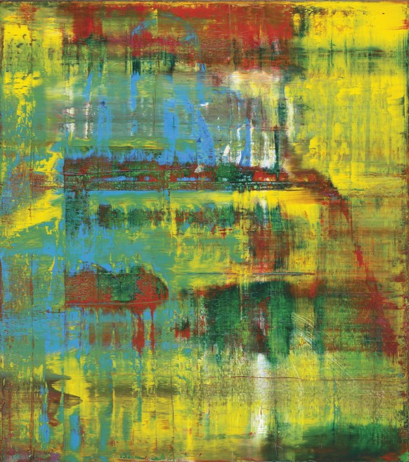 In this image provided by Christie&#039;s is &quot;Abstract Painting&quot; by German artist Gerhard Richter. The exuberantly colorful and textured oil-on-canvas, owned by musician Eric Clapton, will b ...