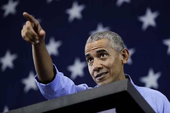 FILE - In this Oct. 26, 2018 file photo, former President Barack Obama speaks at a rally in support of Wisconsin Democratic candidates in Milwaukee. Since leaving the White House nearly four years ago ...