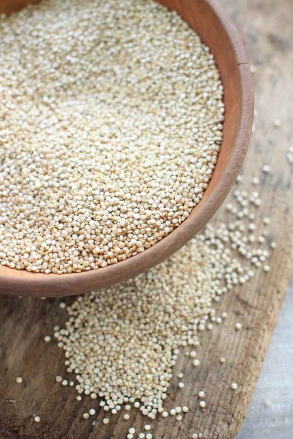 This July 20, 2015 photo shows whole grain quinoa in Concord, NH. A little quinoa here and there can improve almost any dish. (AP Photo/Matthew Mead)