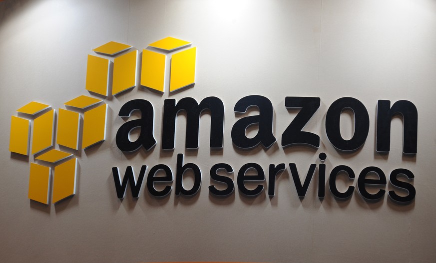 epa08478452 (FILE) - The logo of Amazon Web Services (AWS) at the ad:tech Tokyo advertising trade fair in downtown Tokyo, Japan, 30 October 2012 (reissued 10 June 2020). Amazon Web Services (AWS) anno ...
