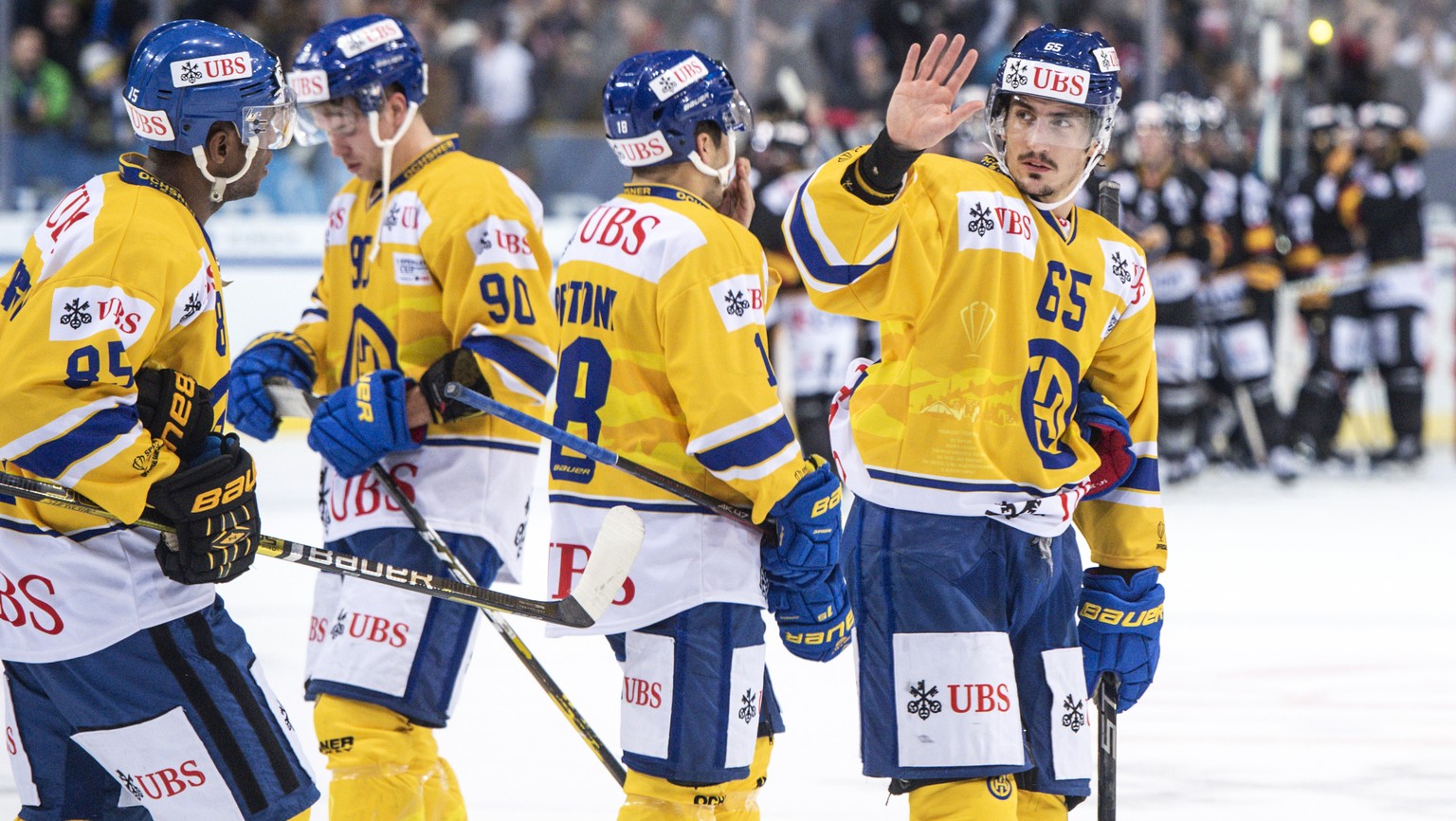 Davos&#039; Marc Wieser after the game between HC Davos and KalPa Kuopio Hockey Oy, at the 92th Spengler Cup ice hockey tournament in Davos, Switzerland, Sunday, December 30, 2018. (KEYSTONE/Melanie D ...