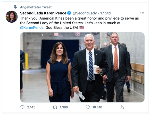 Abschieds-Tweet der Second Lady. 2021