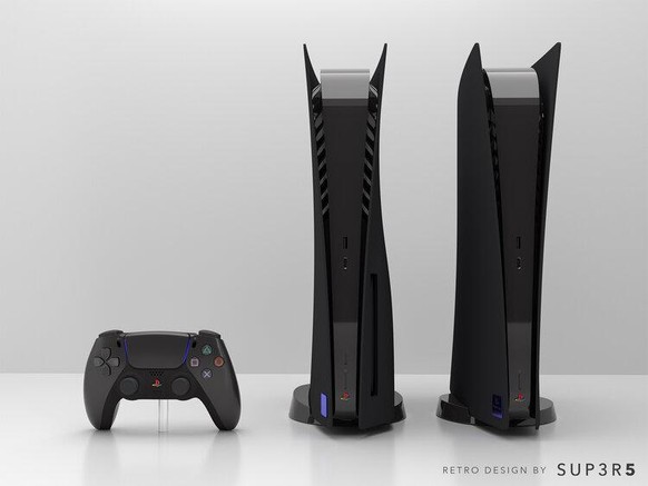 Ein Techunternehmen bietet eine schwarze custom PS5 an.