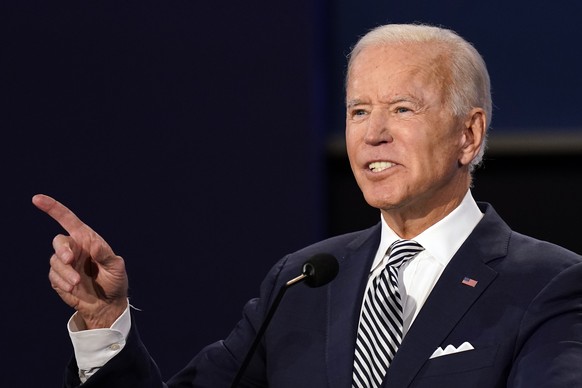 Democratic presidential candidate former Vice President Joe Biden speaks during the first presidential debate with President Donald Trump Tuesday, Sept. 29, 2020, at Case Western University and Clevel ...
