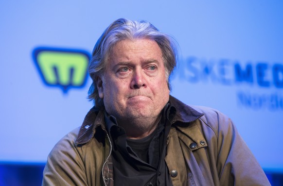 epa08614573 (FILE) - Former White House strategist Steve Bannon on stage during the Nordic Media Festival in Bergen, Norway, 09 May 2019 (reissued 20 August 2020). Federal prosecutors in New York anno ...