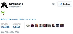 Der perfekte Tweet? Strombone twittert zu seinem Wechsel nach Florida eine Palme.