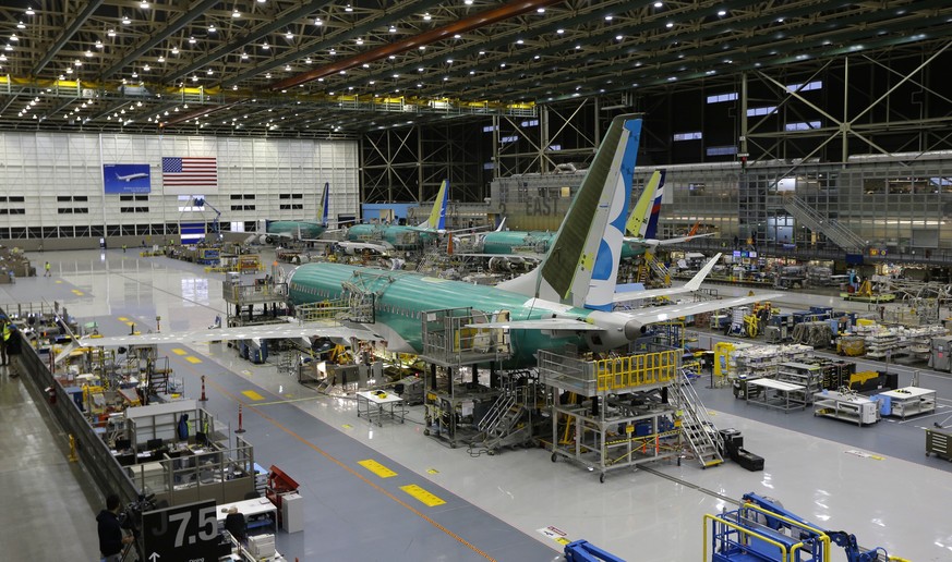 FILE - This Dec. 7, 2015, file photo shows the second Boeing 737 MAX airplane being built on the assembly line in Renton, Wash. A new computer problem has been found in the troubled Boeing 737 Max tha ...