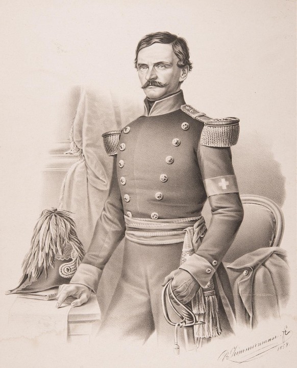 Rudolf Benz auf einer Druckgrafik von 1858.
